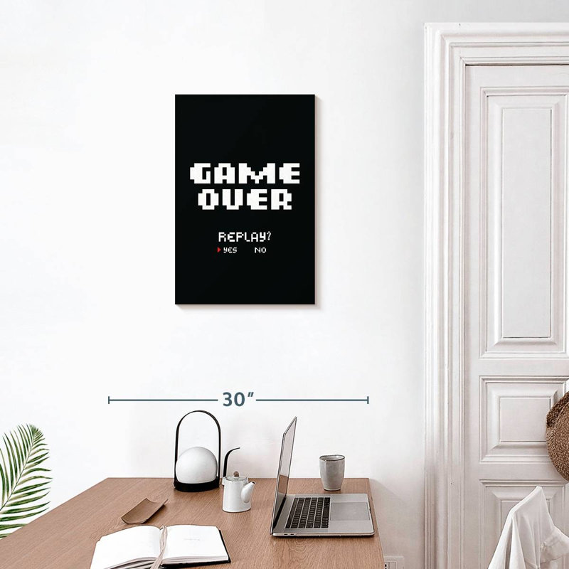 Panneau mural Kema Game Over Replay, H 24 po x l 16 po