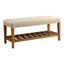 Banc de siège capitonné gris clair et chêne touffeté-1014562933
