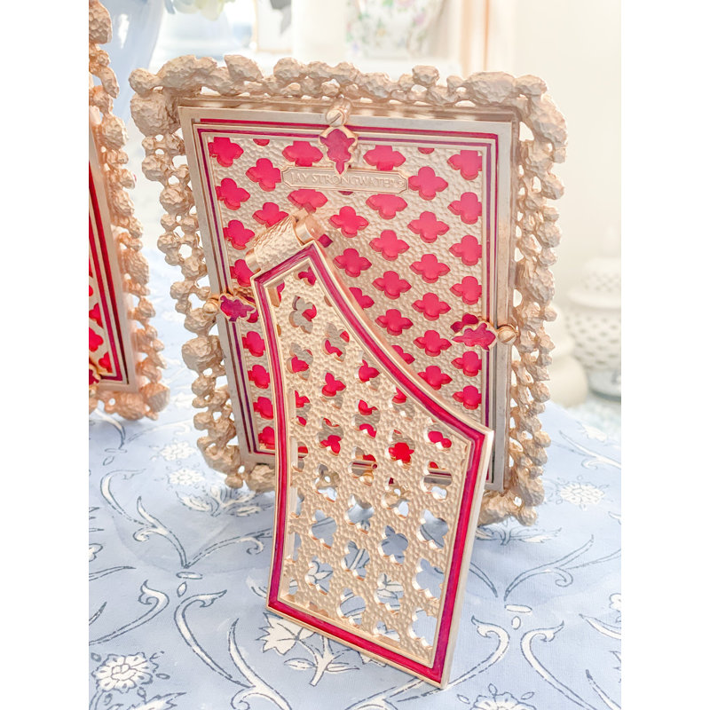 Bejeweled Collection Metal Picture Frame, Red