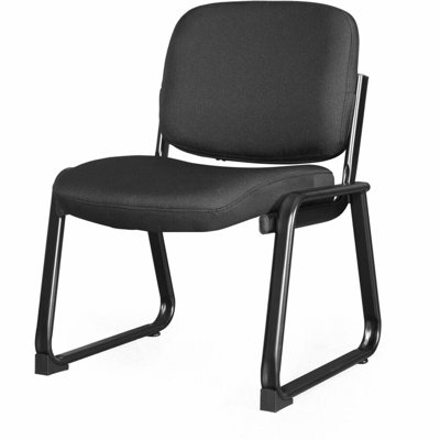 Chaise d'invité noire en tissu