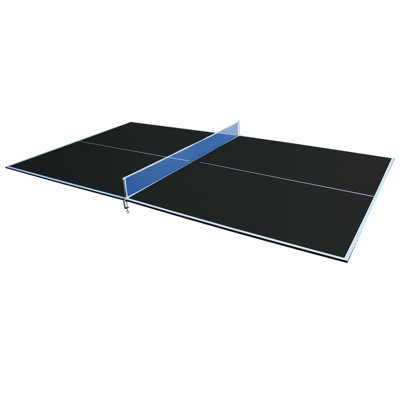 Plateau de table de tennis de table pliable et portable de 9 pi noir pour jeux d'intérieur