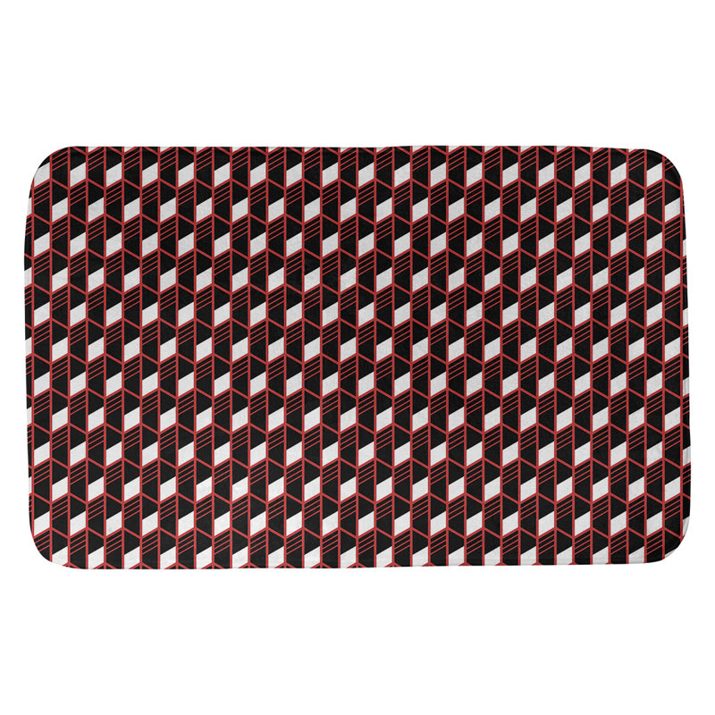 Tapis pour salle de bain Leffel, l 23 po x L 36 po, Rouge