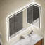 Miroir mural pliable à trois volets avec rétroéclairage, miroir grossissant 10x, gradateur, désembueur-111660103