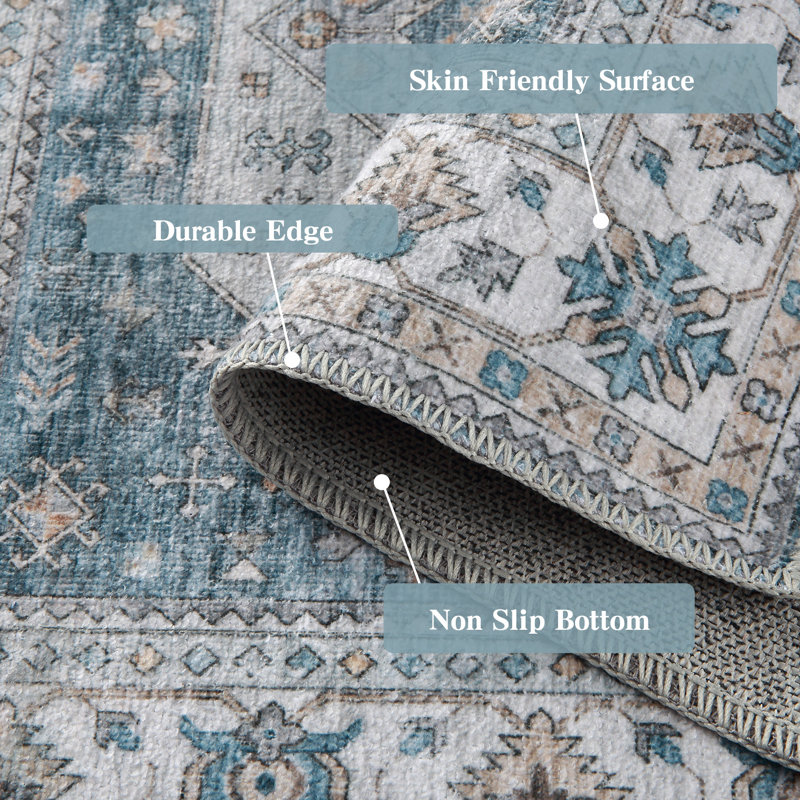 Despina Washable Oriental Indoor Rug, Rectangle 9' x 12'