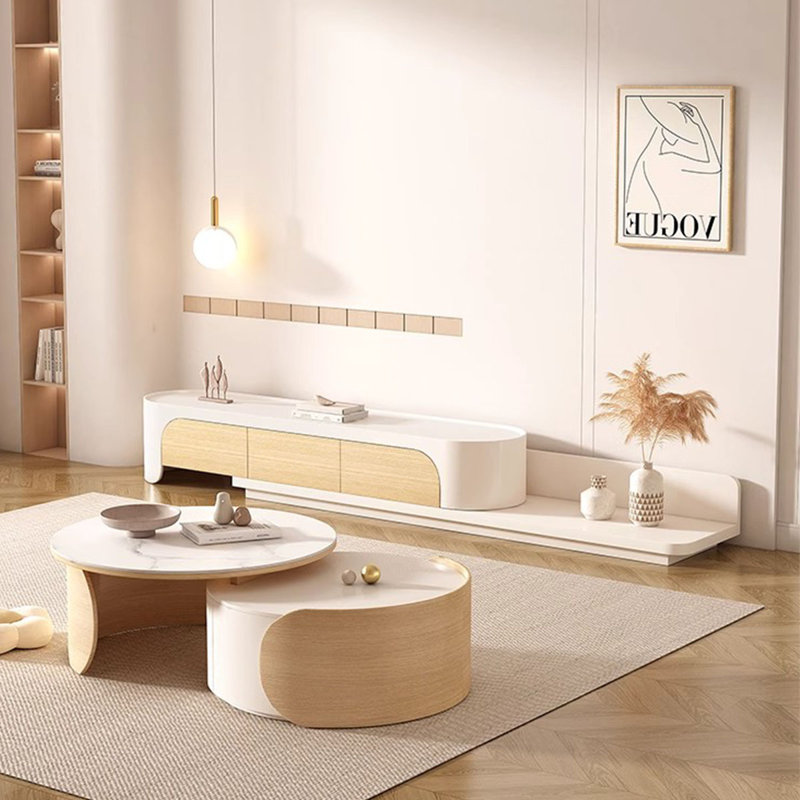 Meuble télé beige et bois manufacturé Burlywood