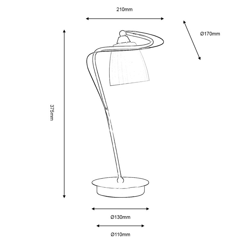 Vytis Metal Desk Lamp, Chrome
