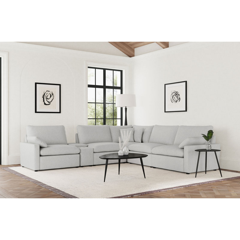 Canapé modulaire inclinable électrique 6 pièces Collins, Gris
