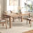 Light Walnut Rectangular Solid Dining Table For Dining Room/Kitchen-602741918