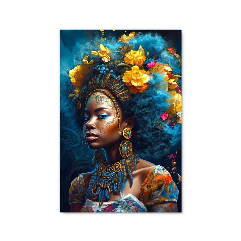 " Blue Afro ", 36" W x 24" H