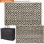 Tapis d'extérieur imperméable 5 pi x 8 pi, tapis réversible en plastique, tapis moderne, grand tapis de sol pour l'extérieur, véhicule récréatif, patio, cour, terrasse, pique-nique, plage, camping, noir et beige