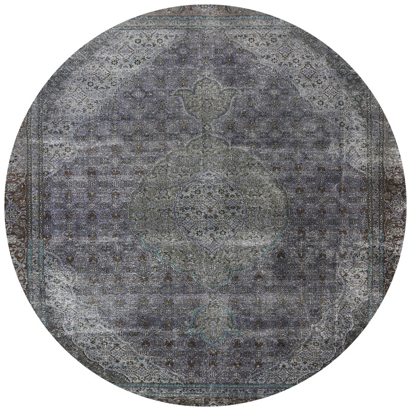 Tapis oriental gris / mauve, Rond 7 pi