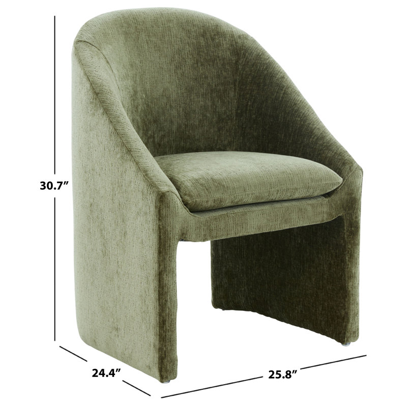 Kagan Chenille Dining Chair, Olive Green