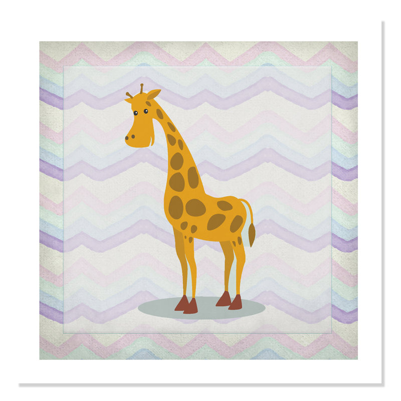 Décalcomanie murale «Pink Giraffe Time», H 31 po x l 31 po x P 1 po, Papier