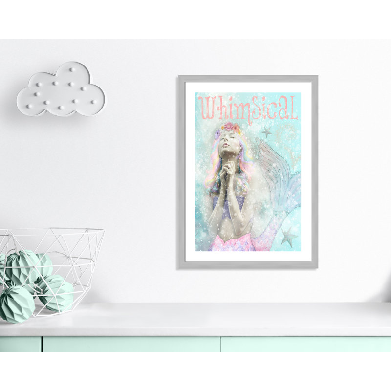 Impression sur papier sirène, H 36,5 po x l 26,5 po x P 0,625 po, Encadré plat argent