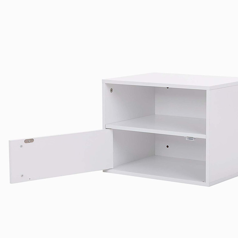 Crinole 2-Tier White Wall Mounted Floating Nightstand