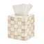 Mocha Check Steel Tissue Box Cover