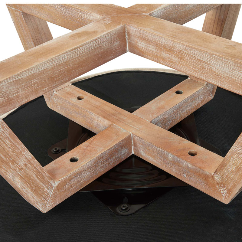 Méridienne pivotante en lin classique | 360 ° pivotant librement avec base et pieds en bois massif en forme de croix | Fauteuil d'appoint confortable pour le salon, la chambre à coucher, le bureau et la commode