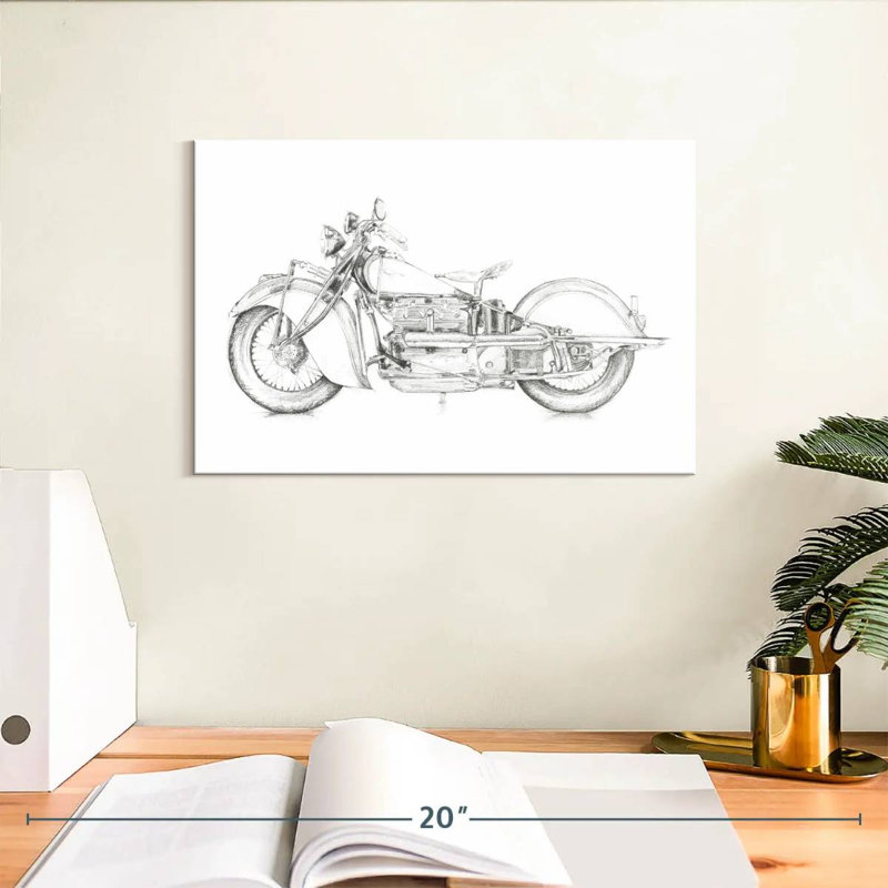 Croquis de moto Mehar II, H 8 po x l 12 po