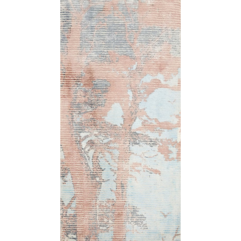 Tapis abstrait abstrait inspiré de la nature 2 x 4 avec des mélanges de couleurs subtiles