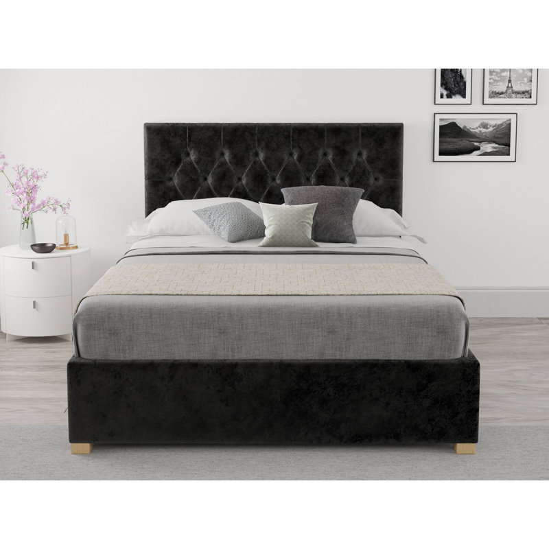 Swanley Upholstered Ottoman Storage Bed, Double (4'6), Charcoal