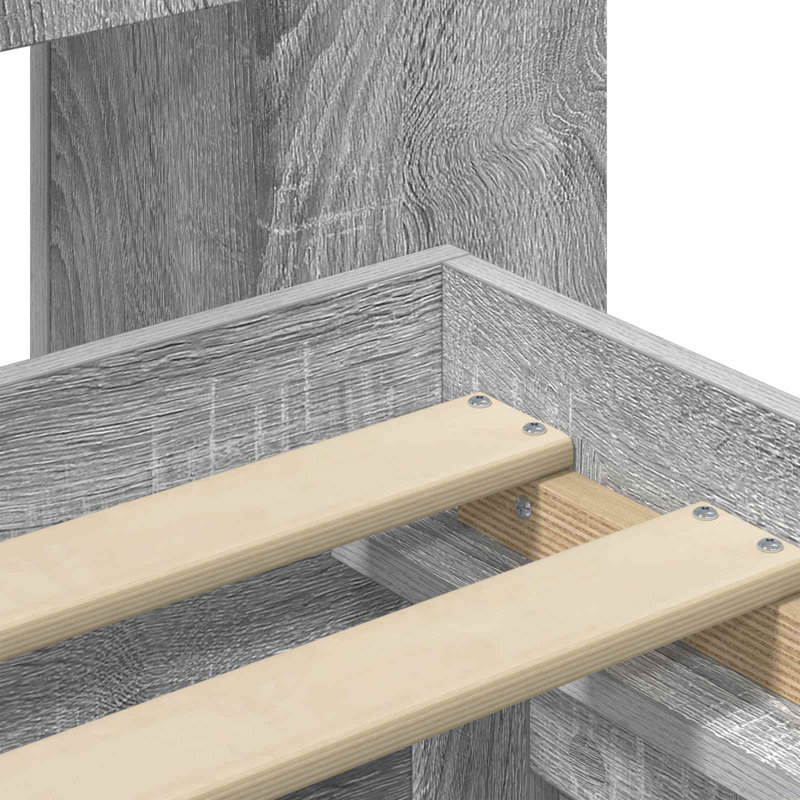 Bed, European Single (90 x 200 cm), Grey Sonoma