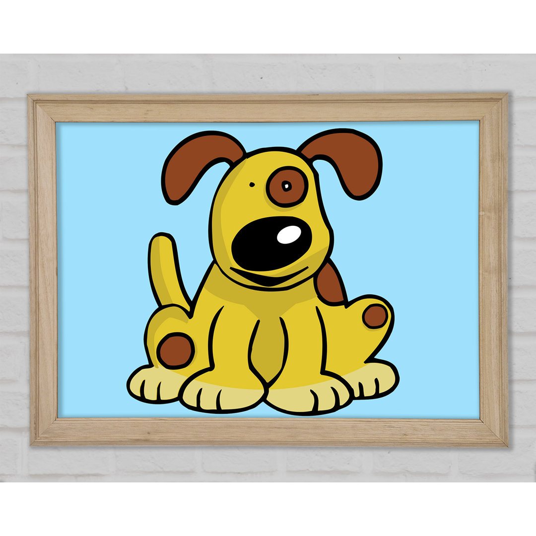 Hund Cartoon Schwanz Baby Blau - Einzelner Bilderrahmen Kunstdrucke