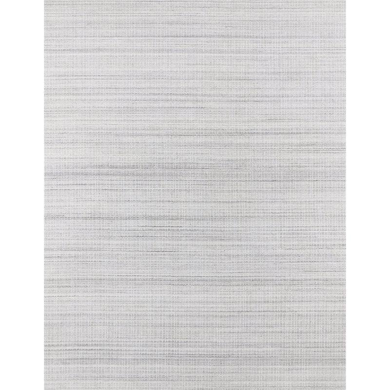Tapis argenté tissé à la main, Rectangle 2 pi 6 po x 5 pi