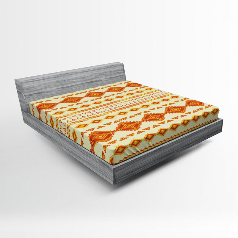 Microfiber Geometric Fitted Sheet, Full Fitted Sheet