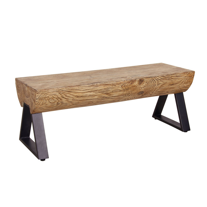 Banc de jardin en béton style tronc d'arbre