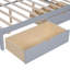 Lit de jour en bois avec 2 tiroirs de couleur grise et tiroirs de charge, tablette de rangement pour lit double-524966624
