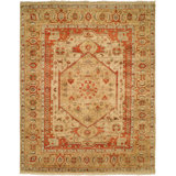 Lusitano Wool Oriental Area Rug in Beige/Brown