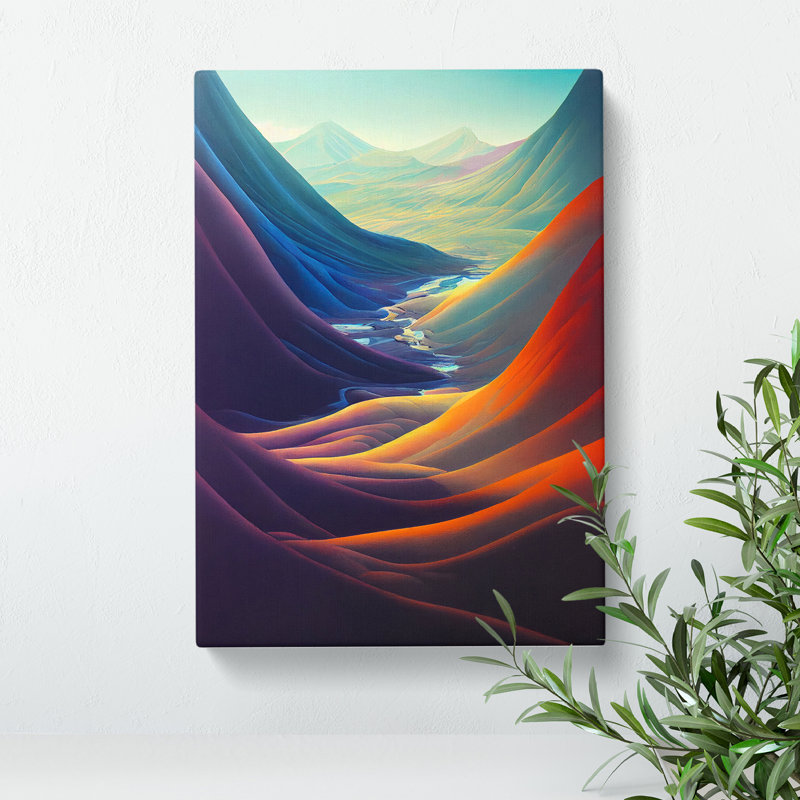XC1022-1623X Colourful River Landscape No.1 - Wrapped Canvas Print, 76cm H x 50cm W x 3cm D