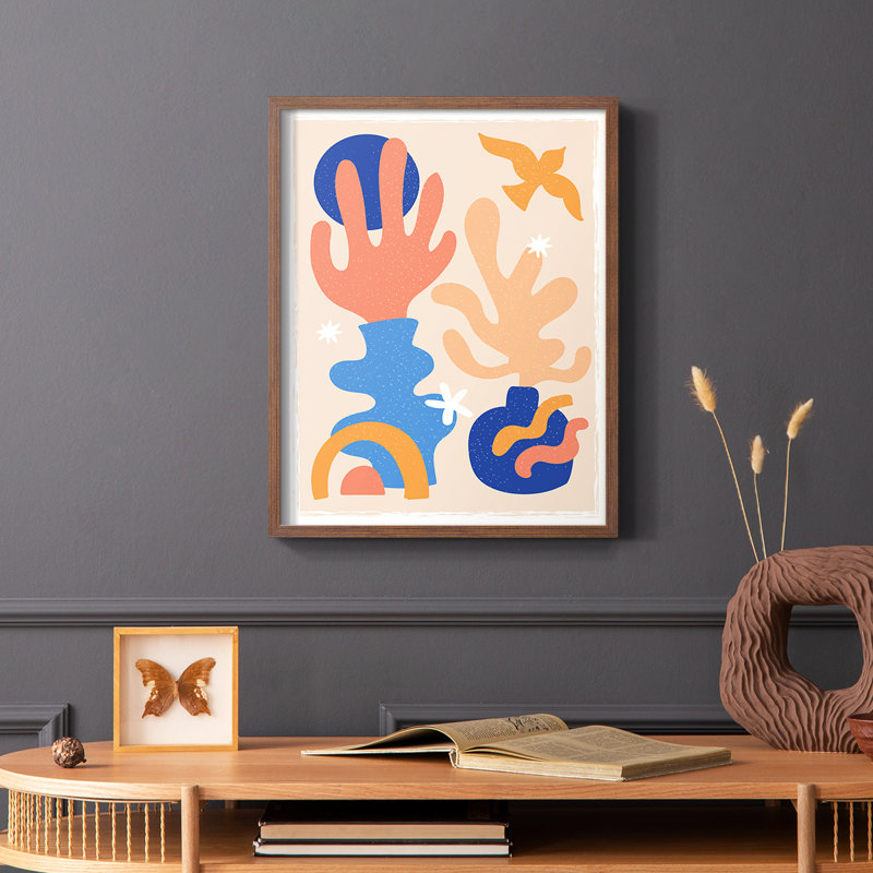 Matisse CDLXII, reproduction encadrée - bois massif, Cadre photo brun simple, H 14 po x l 11 po
