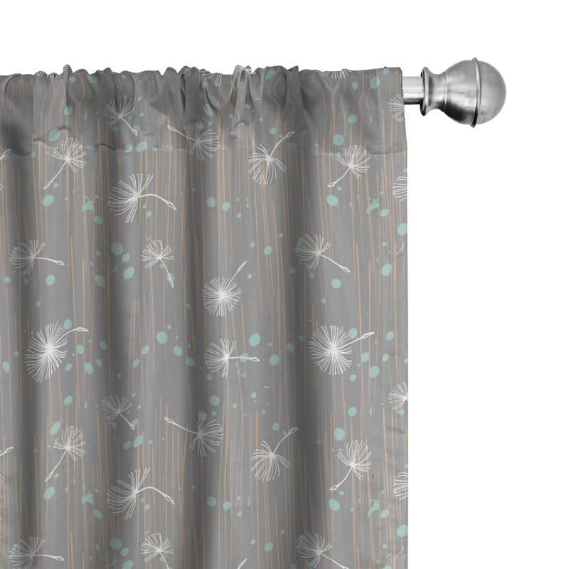 Botany Abstract Semi-Sheer Rod Pocket Sliding Panels, 28" x 95"