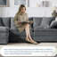 Canapé modulaire luxueux en chenille avec plusieurs conforts pour le salon-813605221