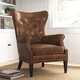 Chalmette Genuine Leather Wingback Chair
