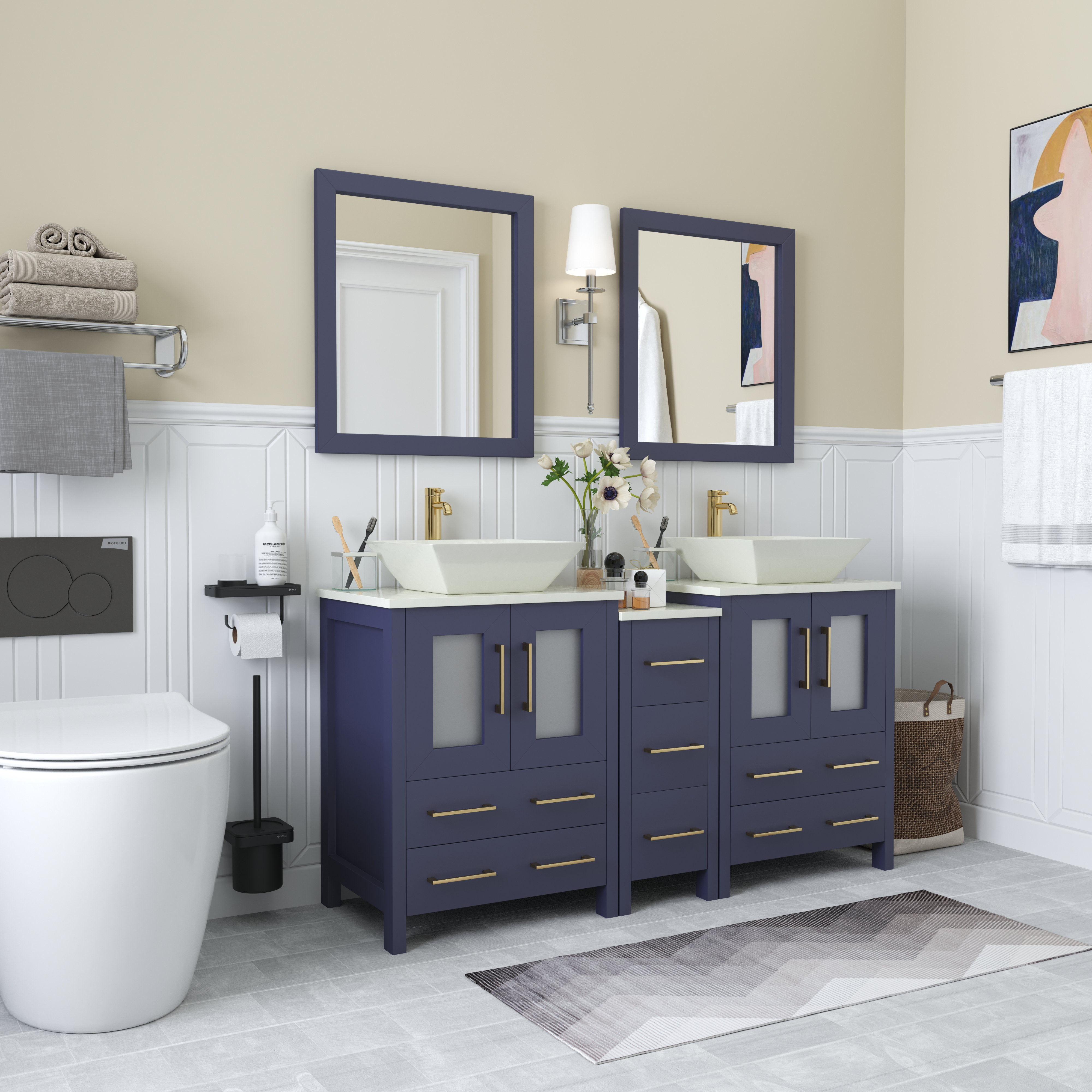 Brayden Studio® Mehara 60'' Double Bathroom Vanity with Engineered
