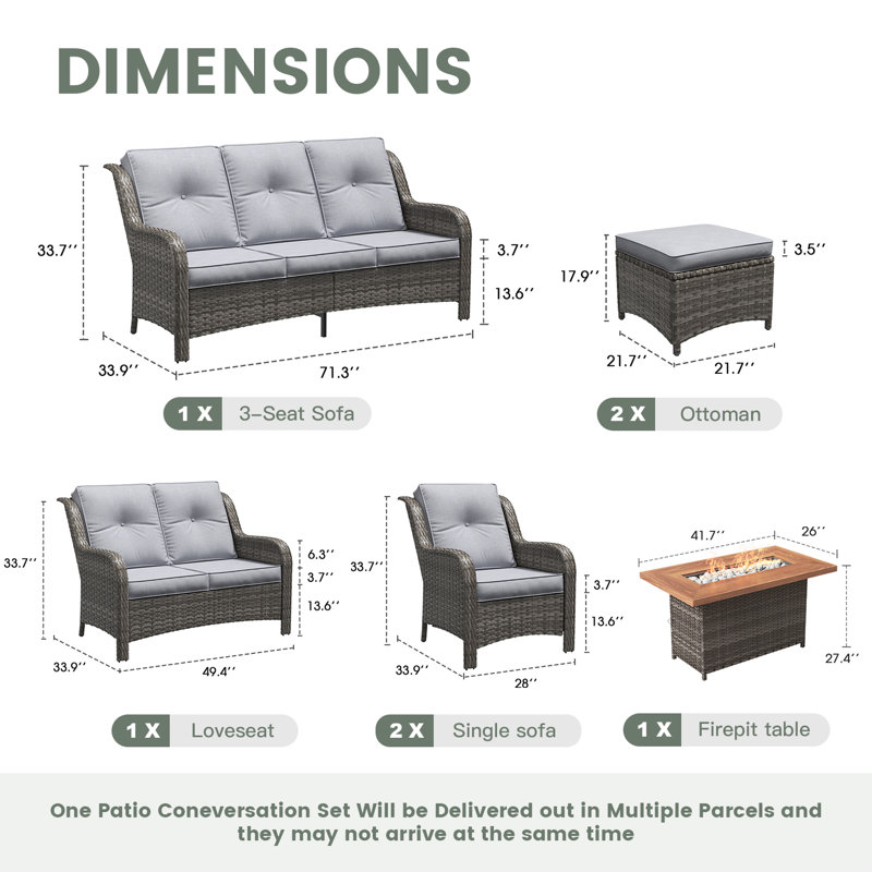 Outdoor Conversation Set, Gray