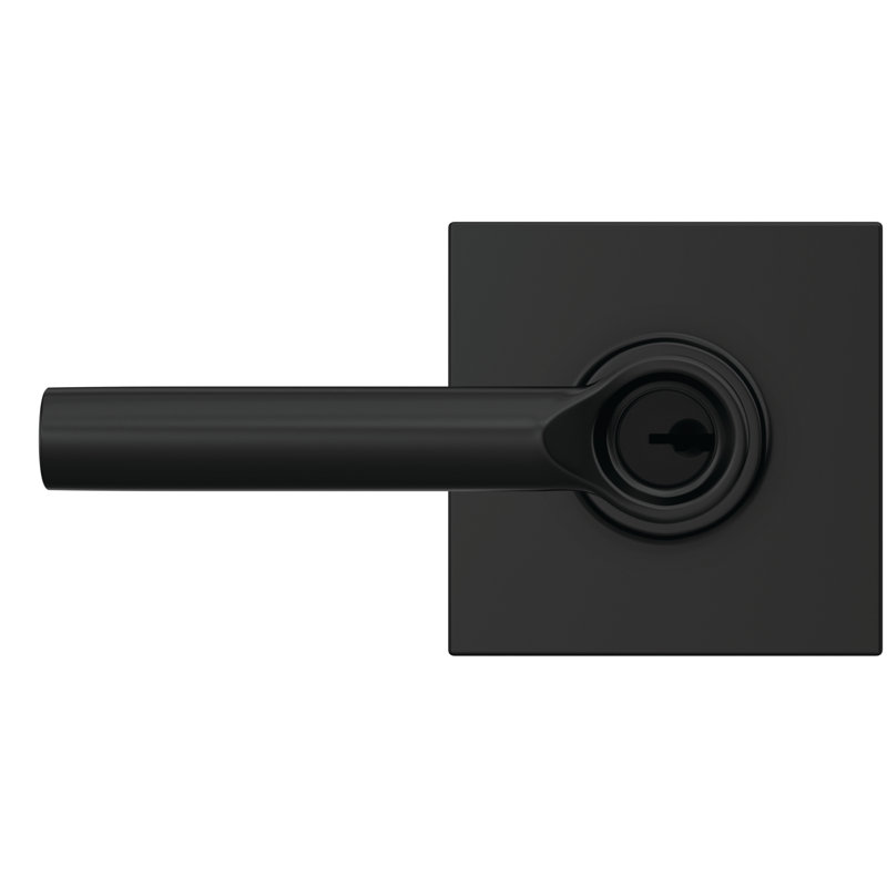 Broadway Keyed Entry Lever with Collins Trim, Matte Black, Keyed Alike, Yes
