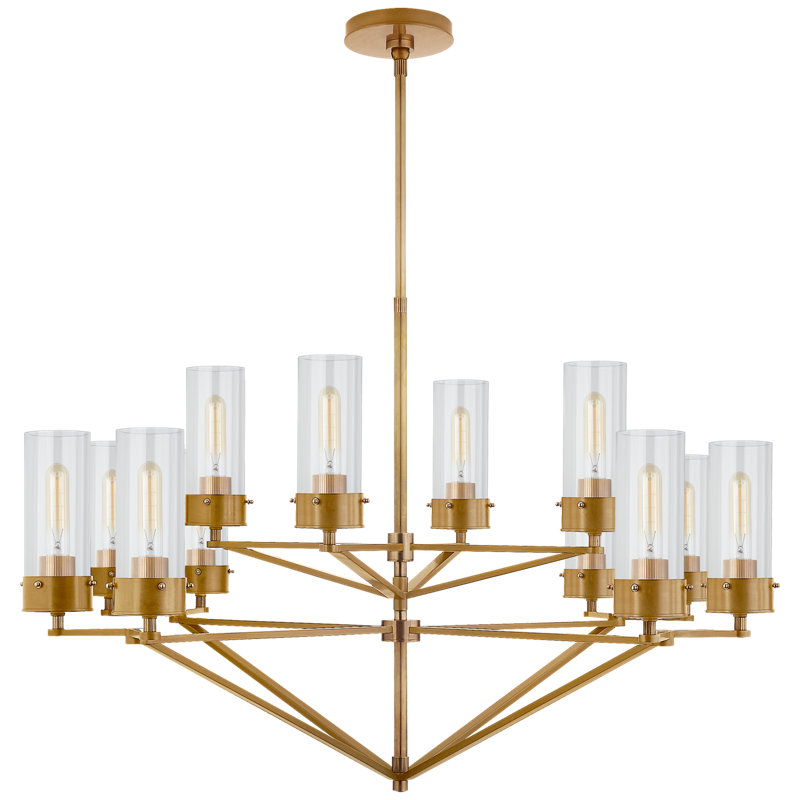 Thomas O'Brien Marais Large Chandelier, Polished Nickel, Transparent