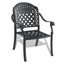 Ensemble de 3 meubles de patio en aluminium coulé avec coussins rouges