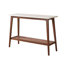 Console étroite en bois d'hévéa massif avec tablette de rangement pour petits espaces
