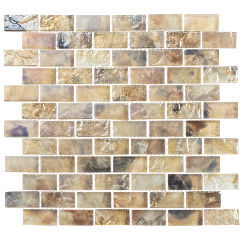 Zalo 1" x 2" Glass Brick Joint Mosaic Wall Tile, Haven