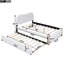 Lit plateforme double avec lit gigogne double en blanc, fabrication en bois durable, tête de lit A Night, lit de sommier non requis, lit gigogne blanc-489014148
