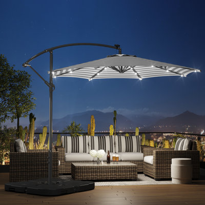 CoverFml Patio Umbrella Cover-420D Waterproof Rectangular Umbrella Cover-Fits 10-12Ft Outdoor Market Parasol, 16Ft Double Sided Umbrella.
