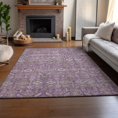 Premium Machine Washable Cerrito AMF574 Lavender Rug