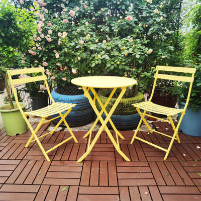 Ensemble bistro 3 pièces de table ronde pliable et chaises