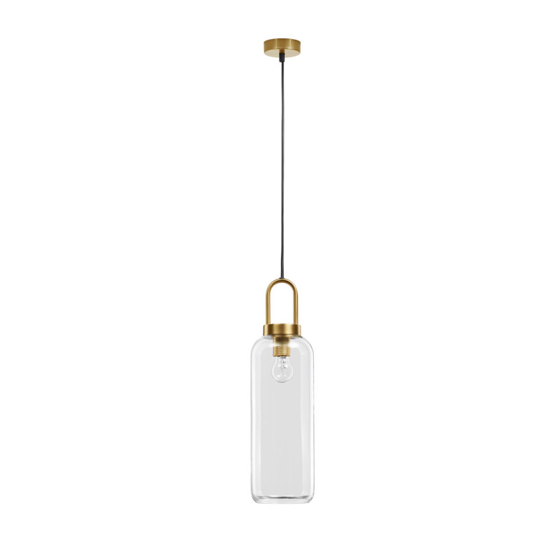 1 - Light Brass Gold Jar Pendant