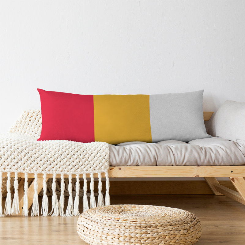 Stripes Medium Polyester/Polyfill Body Pillow, Addington Football, Red/Yellow/White