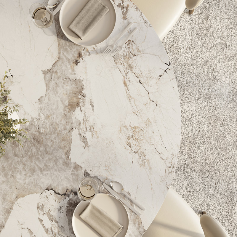 Table de salle à manger Amberly Luxury Modern, H 29,52 po x l 59,05 po x P 59,05 po, Chanel